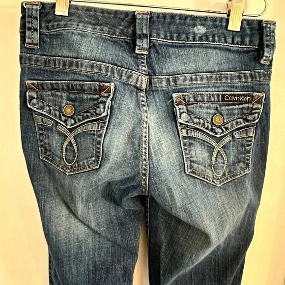 Calvin Klein Jeans Lean Boot Women's 28/6 Blue 5-Pocket Low Rise Medium Wash - Picture 6 of 15